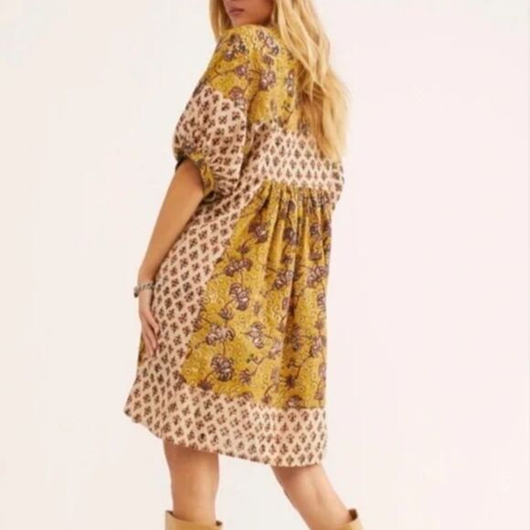 Free People Kinga Csilla Block Lollies Dress Cotton Printed Mini Boho 2 - Picture 2 of 7